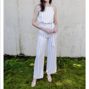 Sage Striped Jump Suit